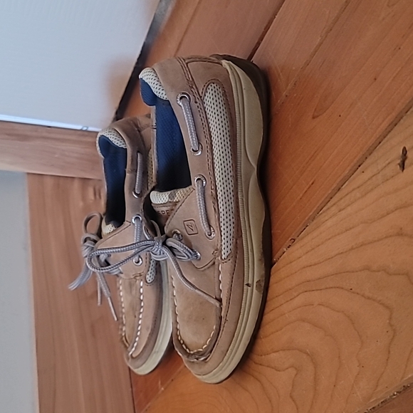 Kids sperry boat shoes. A few stains as shown in photos tons of life left! - Picture 2 of 8